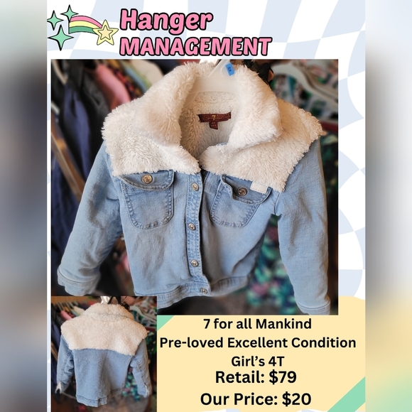 Girl's 4T Denim Jacket (7 For All Mankind) - Picture 1 of 3